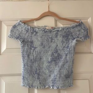 Blue Stretchy Tie Die Shirt